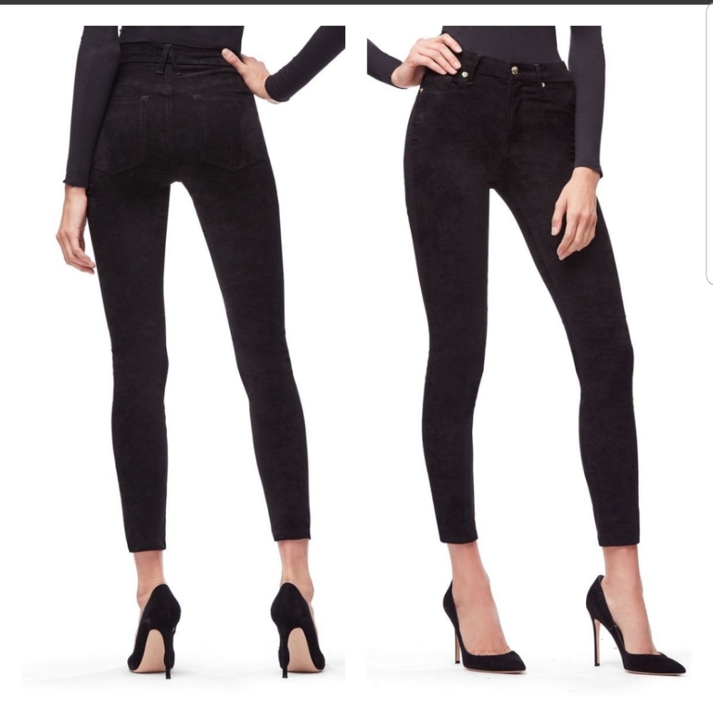 GOOD AMERICAN Good Legs Crop Suede-like Pants
